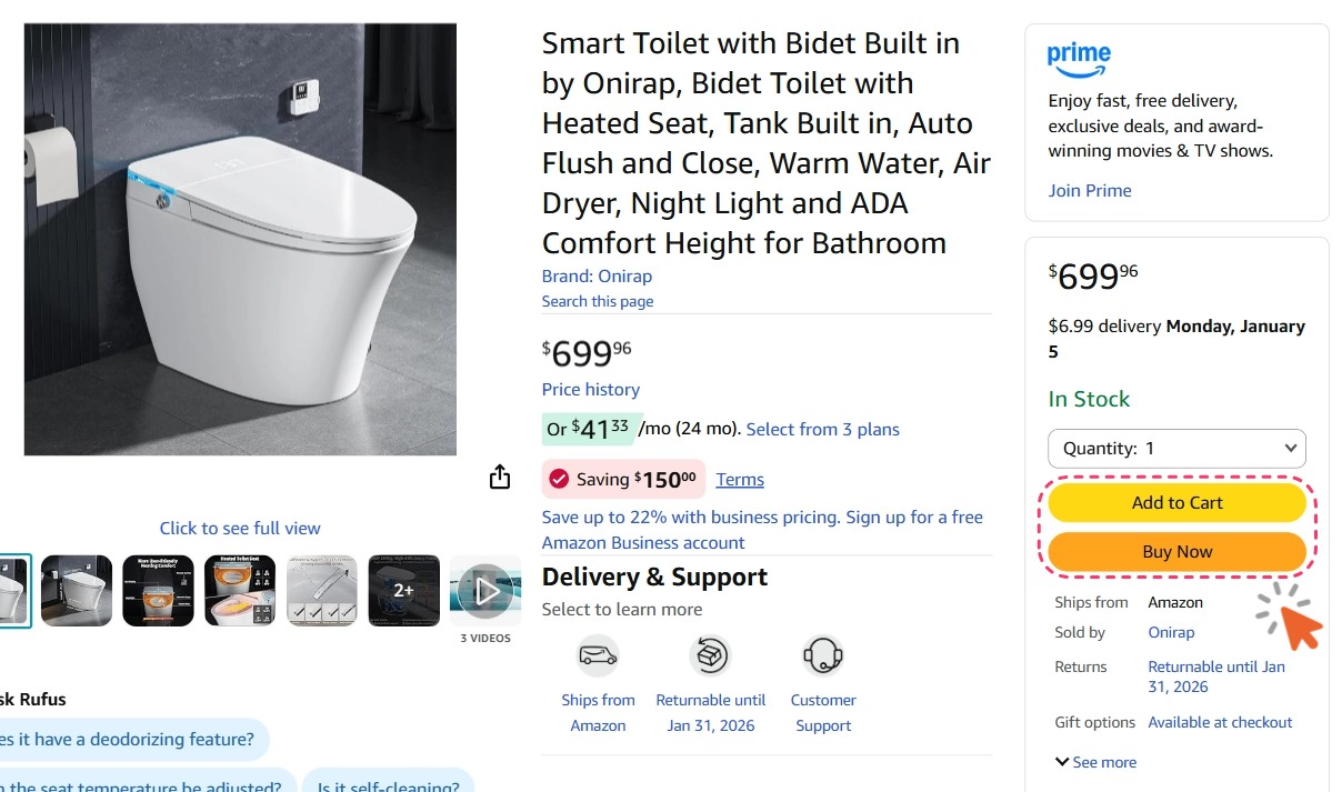 Add to Cart or Buy Now
